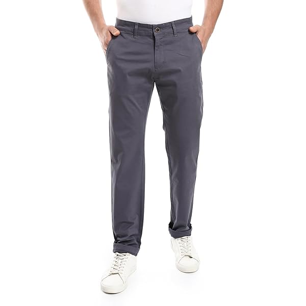 Grey Classic Gabardine Pants Men
