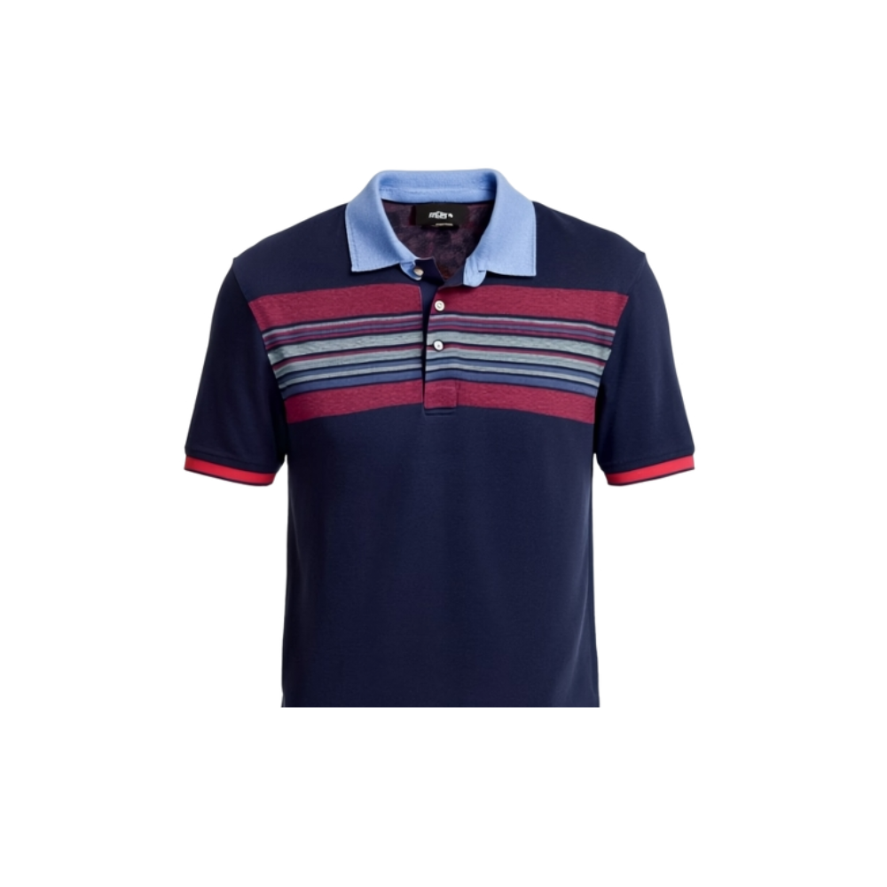Navy Striped polo shirt - OLDR