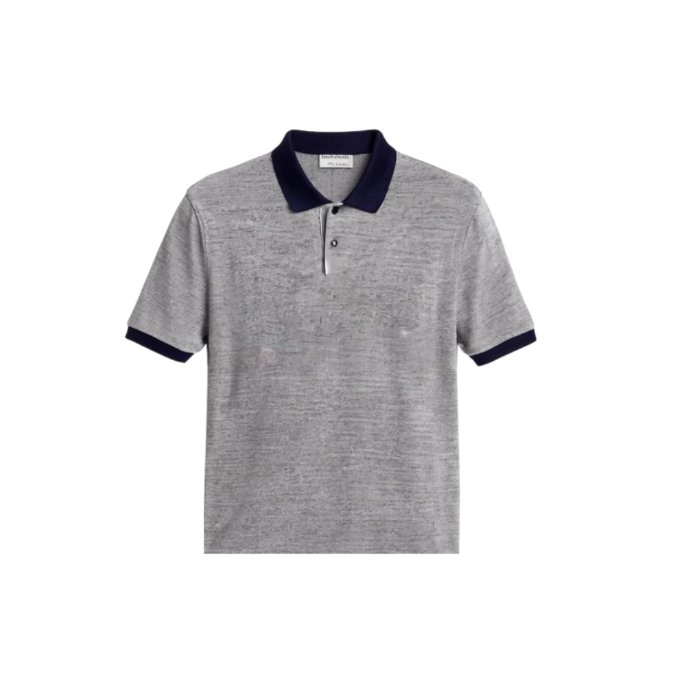Grey and Navy neck polo shirt - OLDR