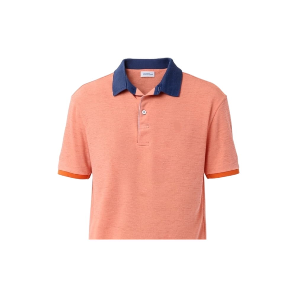Orange and Navy Collar Polo Shirt - OLDR
