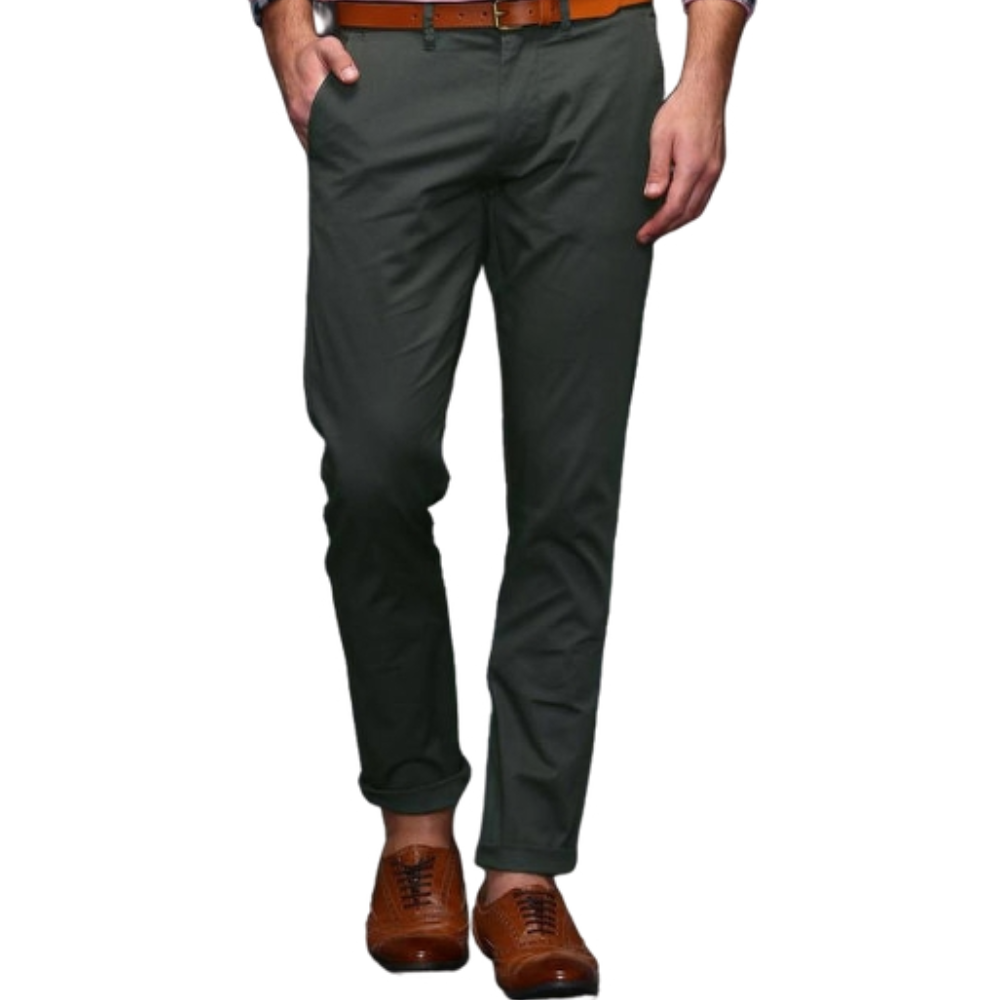 Dark Olive Classic Gabardine Pants Men